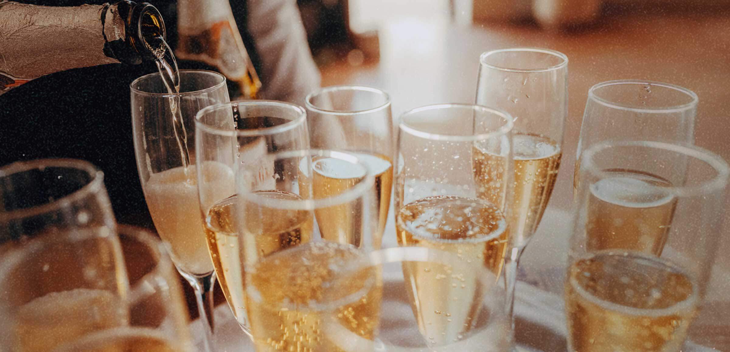 Golden Service bartender pouring champagne at a Nova Scotia event